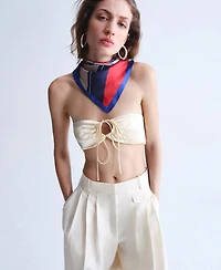 Selection Mango Women's Pleated Straight Cotton Pants