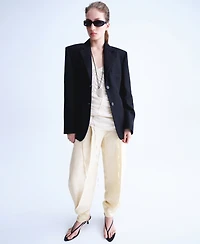 Selection Mango Women's Satin-Finish Balloon Pants