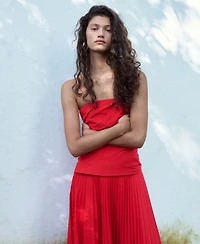 Selection Mango Women's Combined Strapless Dress