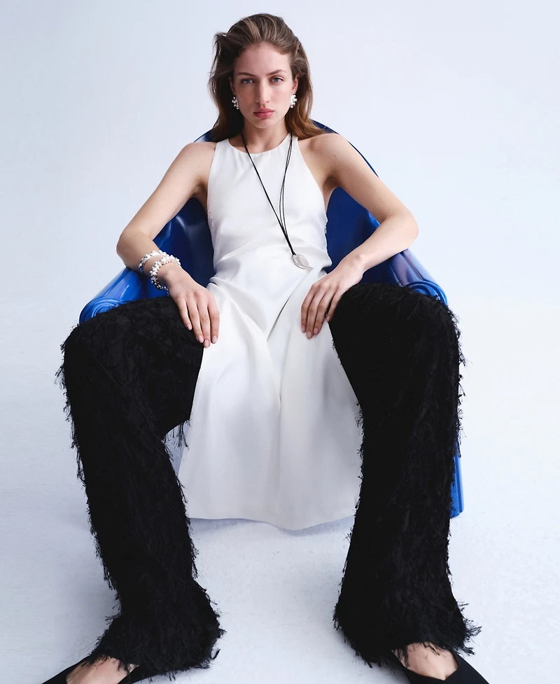 Selection Mango Women's Long Open Back Blouse