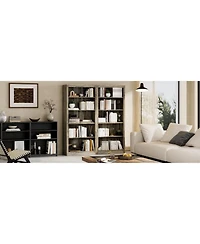 gaomon 71" Tall Wooden Bookcase with 5 Tiers, Open Storage, Modern Floor Standing Shelves for Bedroom, Office