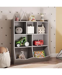 gaomon Set of 2 Three-Tier Kids Bookshelves, Toy Storage Cabinet with Cubby Shelves for Bedroom, Classroom, Playroom, Nursery