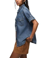 Lucky Brand Women's Short-Sleeve Denim Shirt