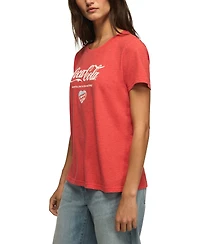 Lucky Brand Women's Coca Cola America Heart Classic Crewneck Graphic T-Shirt