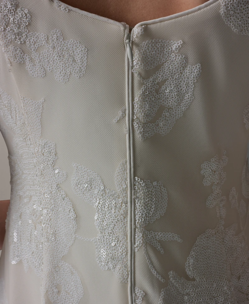 Donna Karan New York Women's Sleeveless Midi Dress with Lace Print