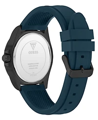 Guess Men's Black Stainles Steel Teal Silicone Analog Watch, 42mm