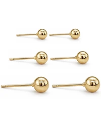 And Now This 3-Pc. Set Silver Plated Ball Stud Earrings