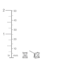 And Now This 3-Pc. Set Silver Plated Square Cubic Zirconia Stud Earrings