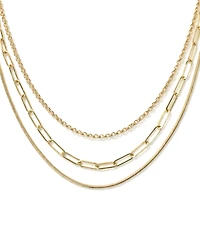 And Now This Triple Row 16" Chain Necklace Silver Plate or Gold