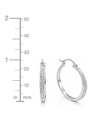 And Now This Clear Crystal C Hoop & Click Top Earring Set Gold Plate or Silver