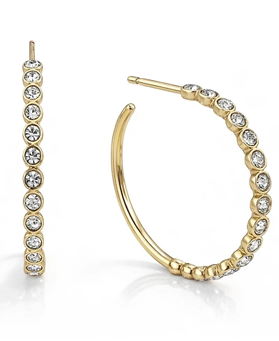 And Now This Crystal Post Hoop Earrings