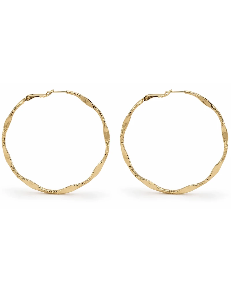 And Now This 18K Gold Plated or Silver Plated Hoop Earring