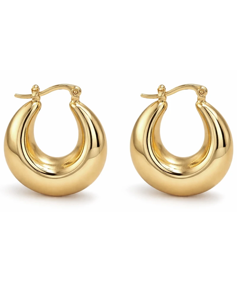 And Now This Silver Plated or 18k Gold Plated Brass Puff Hoop Earring