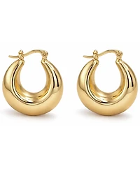 And Now This Silver Plated or 18k Gold Plated Brass Puff Hoop Earring