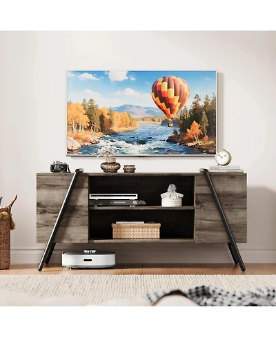 gaomon Tv Stand for 47" Tv, Modern Console with Adjustable Shelf, Cable Holes, Media Cabinet, U-Shaped Legs