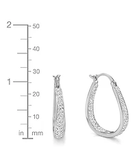 And Now This Crystal & Out Teardrop Hoop Earrings Silver Plate, Gold-Plate or Rose Gold Plate