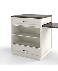 Streamdale Furniture Extendable Kitchen Island with Storage and Power Outlet