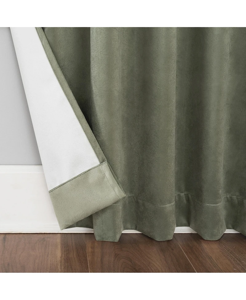 Amherst Velvet Noise Reducing Thermal Extreme 100% Blackout Back Tab Curtain Panel
