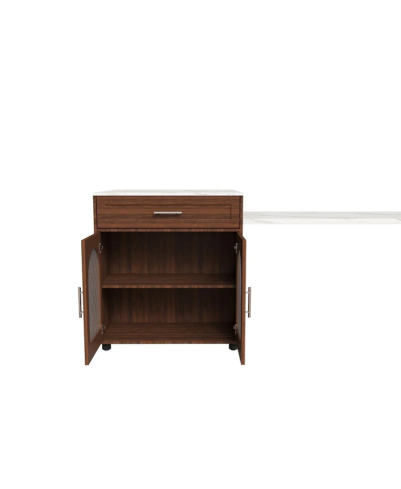 Streamdale Furniture Expandable Kitchen Island Dining Table and Power Outlet