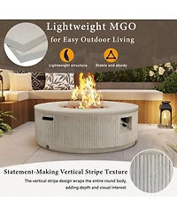 Streamdale Furniture 50K Btu Propane Fire Pit Table w/Lava Rocks and Cover