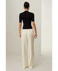 Lilysilk Women's Seamless Silk-Cotton Slim-Fit Knit Top