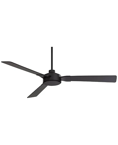 Casa Vieja 60" Invictus Indoor Outdoor Ceiling Fan 3 Blade Remote Control Matte Black Finish Dark Walnut Wood Finish Blades Damp Rated