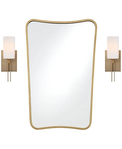 Possini Euro Design Bath Kit: Possini Euro Ludlow Wall Sconces w/ Uttermost Segundo Wall Mirror