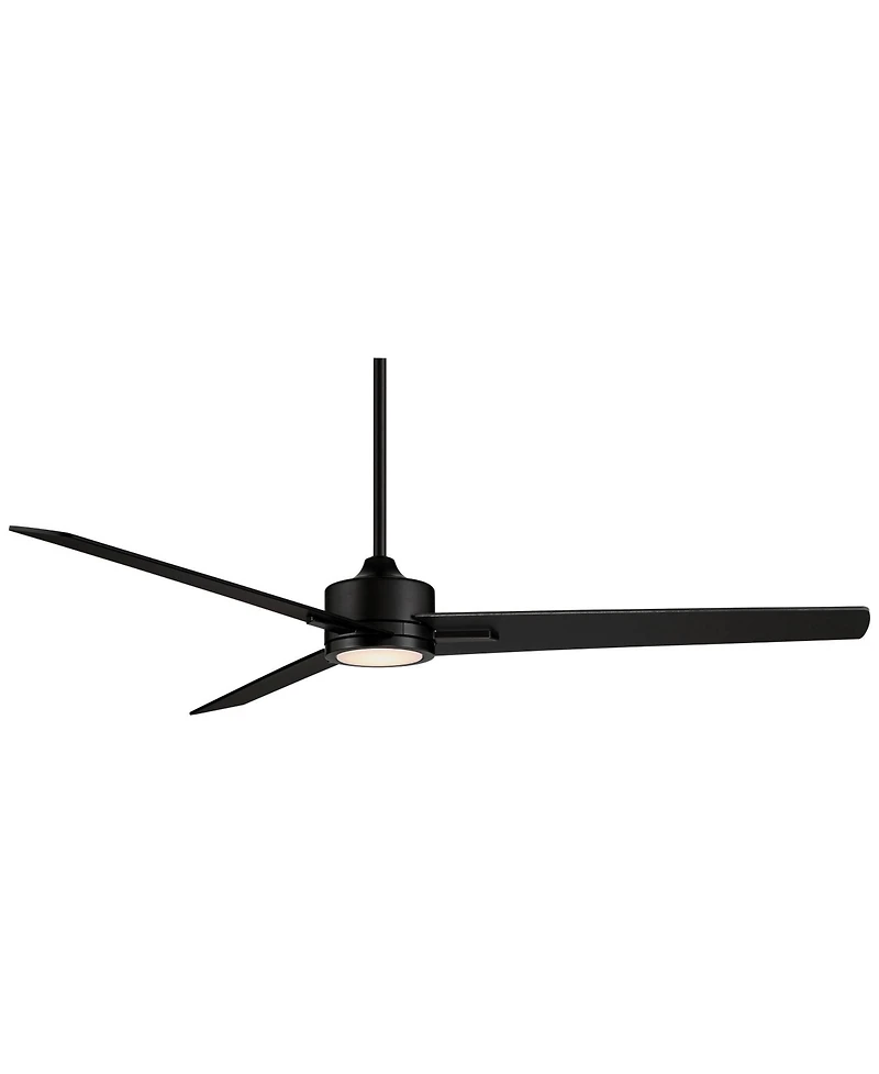 Casa Vieja 60" Monte Largo Matte Black Led Ceiling Fan w/ 18" Rod