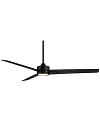Casa Vieja 60" Monte Largo Matte Black Led Ceiling Fan w/ 18" Rod