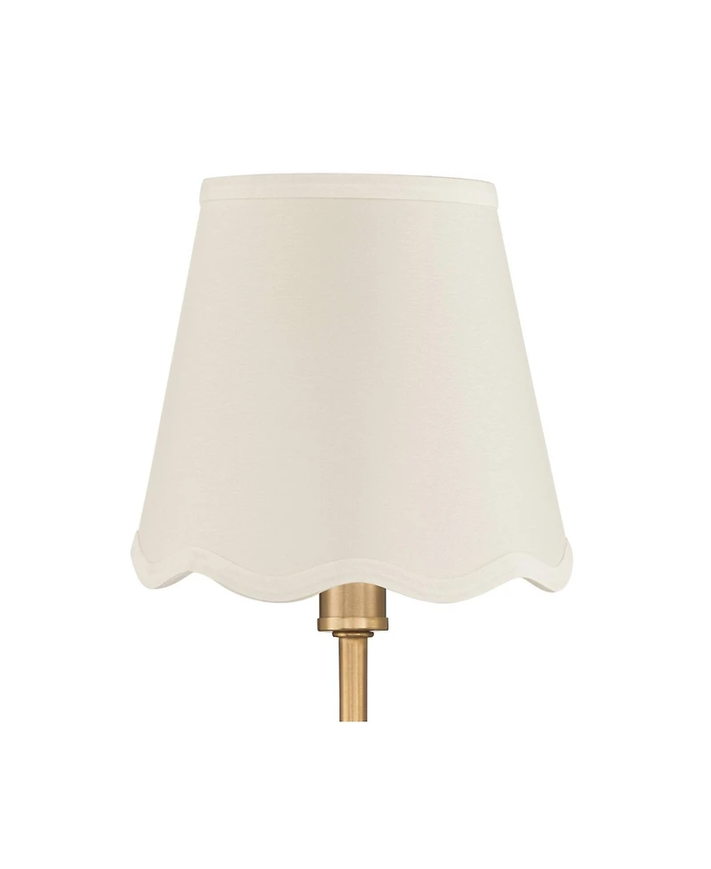 Possini Euro Design Ophelia 9 1/2"H Warm Brass Plug-In Wall Sconce Scallop Shade