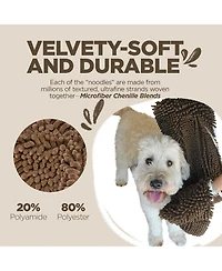 Aronkl Ultra Absorbent Microfiber Dog Towel with Hand Pockets Quick Dry Machine Washable for Wet Dogs Muddy Paws