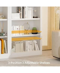 gaomon 71" Tall Wooden Bookcase with 5 Tiers, Open Storage, Modern Floor Standing Shelves for Bedroom or Office