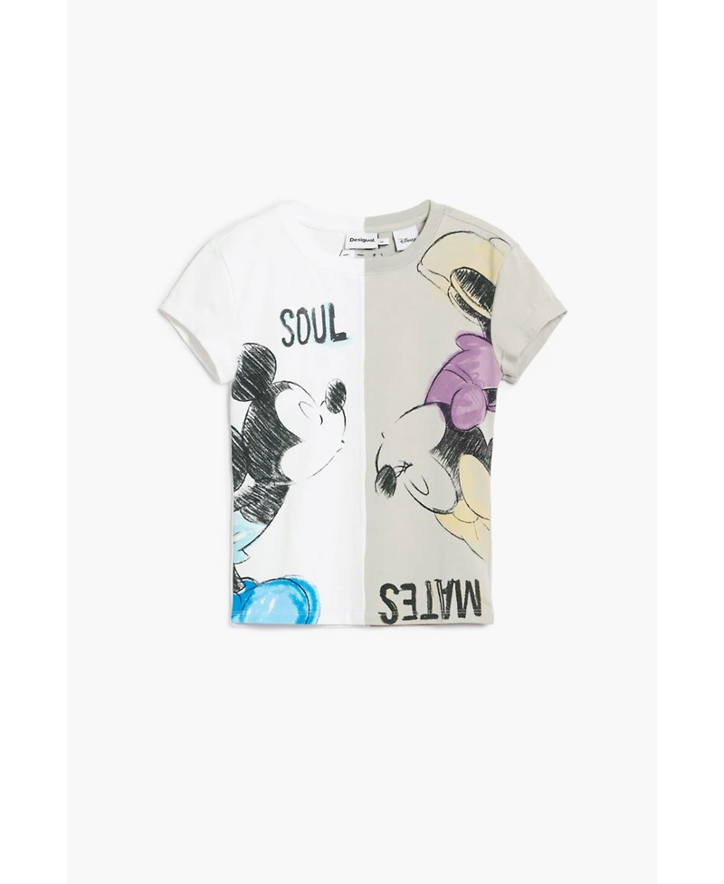 Desigual Women's Mickey and Minnie Mouse Kiss T-Shirt