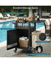 Streamdale Furniture Outdoor Grill Cart Storage and Wheels