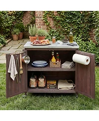 Streamdale Furniture Outdoor Kitchen Island Side Shelf, Storage, Ss Top