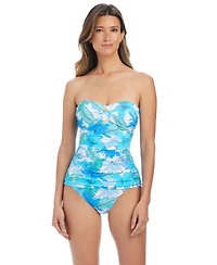 Bleu by Rod Beattie Women's Riviera Retreat Draped Swim Tankini Top
