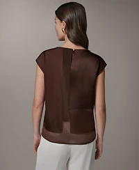 Donna Karan New York Petite Crewneck Sleeveless Blouse