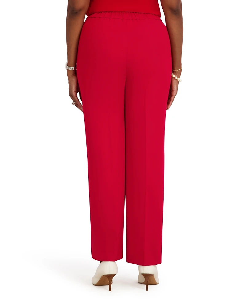 Kasper Women's Elasticized Back Wide-Leg Pants