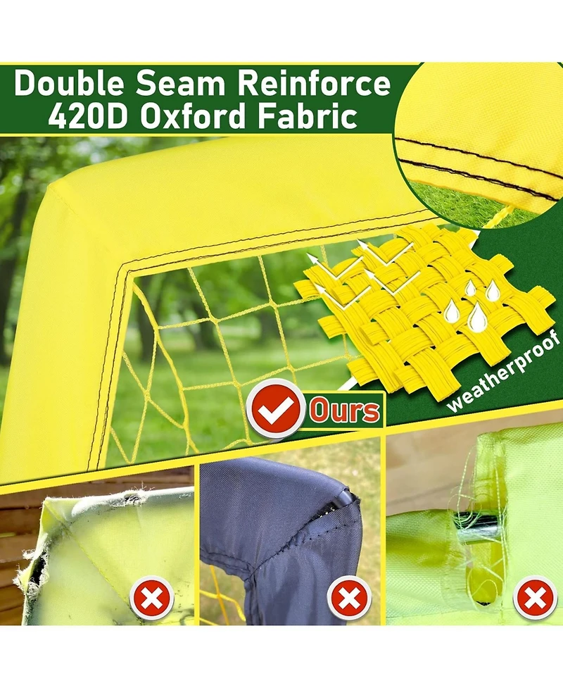 Happy Jump 7'x5' Soccer Goal Net with Agility Ladder 12 Rung 20 Ft Speed Training