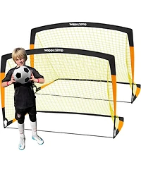 Happy Jump Soccer Goal 7'x5', 6.6 x3.3', 5'x3.6', 4'x3', 3'x2.2' Soccer Net for Kids Backyard