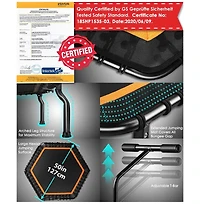 Happy Jump 50" Mini Fitness Trampoline Max. Load 250lbs Safe Silent Easy Installation