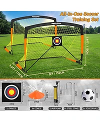 Happy Jump Soccer Goal 7'x5', 6.6 x3.3', 5'x3.6', 4'x3', 3'x2.2' Soccer Net for Kids Backyard
