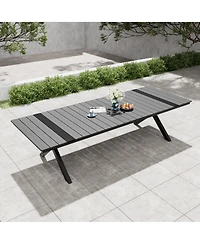 Pellebant 118'' All-Weather Aluminum X-shaped Outdoor Patio Dining Table