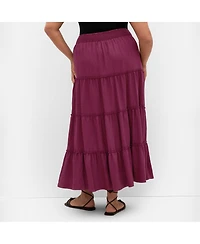 City Chic Women's Boho Tiered Maxi Skirt