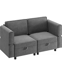 gaomon Modern Loveseat Sofa with Storage, Chenille Fabric Small Love Seat Couches for Compact Living Room, Bedroom, Apartment, Dorm