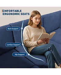 gaomon 134 in Modular Sectional Sofa, 4 Seat High Density Sponges Cloud Couch L Shaped Sofa, Velvet Couch with Upholstered for Living Room