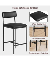 gaomon Set of 4 Steel-Leg Padded High-Back Dining Chairs and Bar Stools
