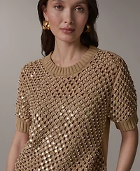 Donna Karan Weekend Women's Needle Stitch Crewneck Sweater
