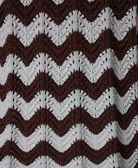 Donna Karan Weekend Women's Scallop Stripe Crewneck Cotton Sweater