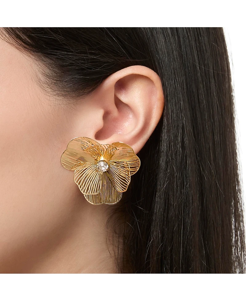 Jessica Simpson Textured Petal Flower Stud Earrings